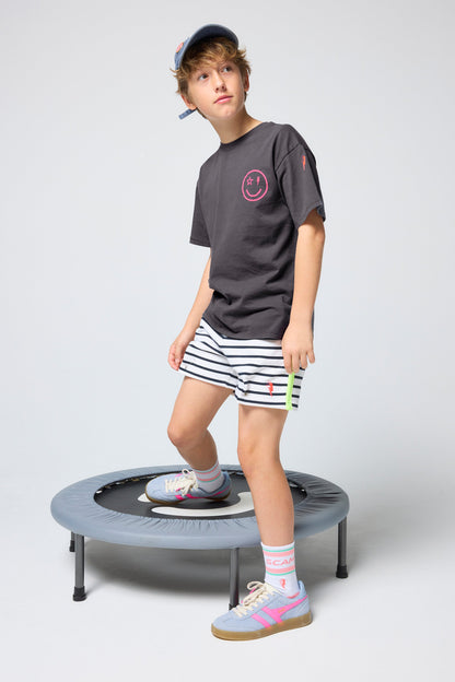Kids Grey with Neon Pink Slogan T-Shirt