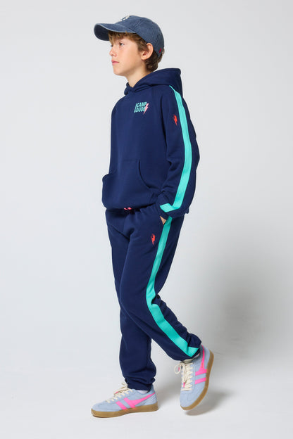 Kids Navy Colourblock Hoodie