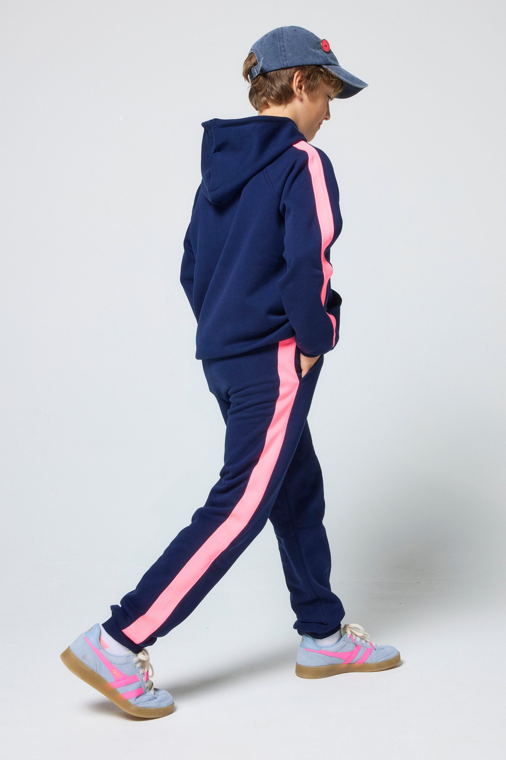 Kids Navy Colourblock Joggers