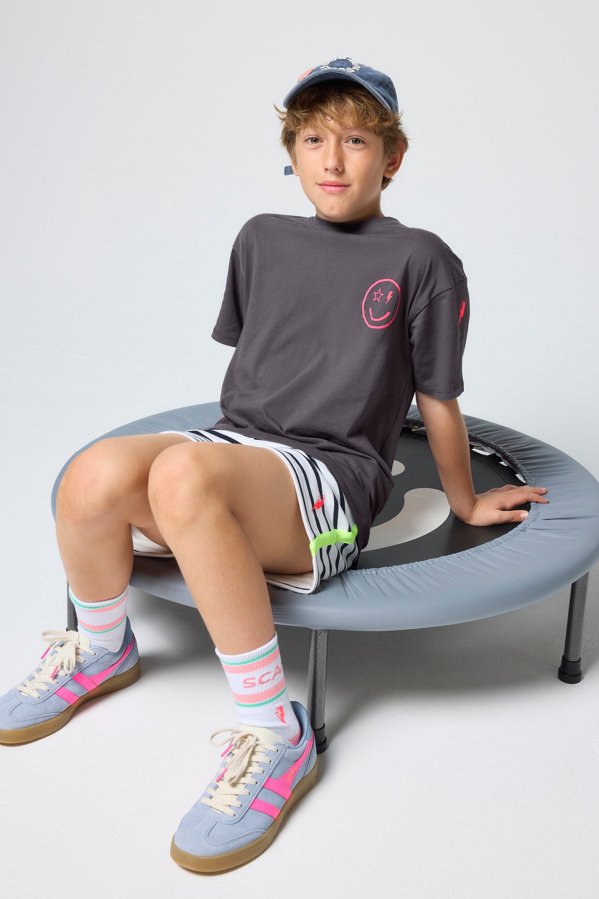 Kids Grey with Neon Pink Slogan T-Shirt