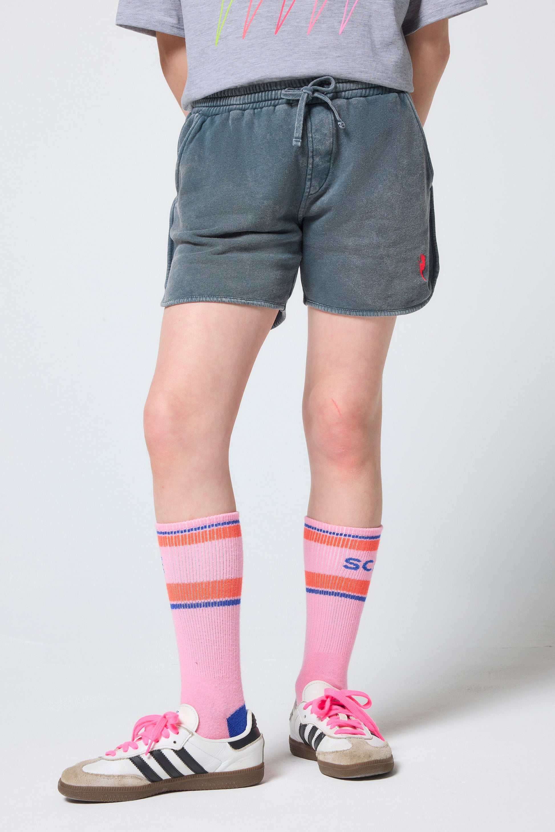 Kids Washed Black Shorts