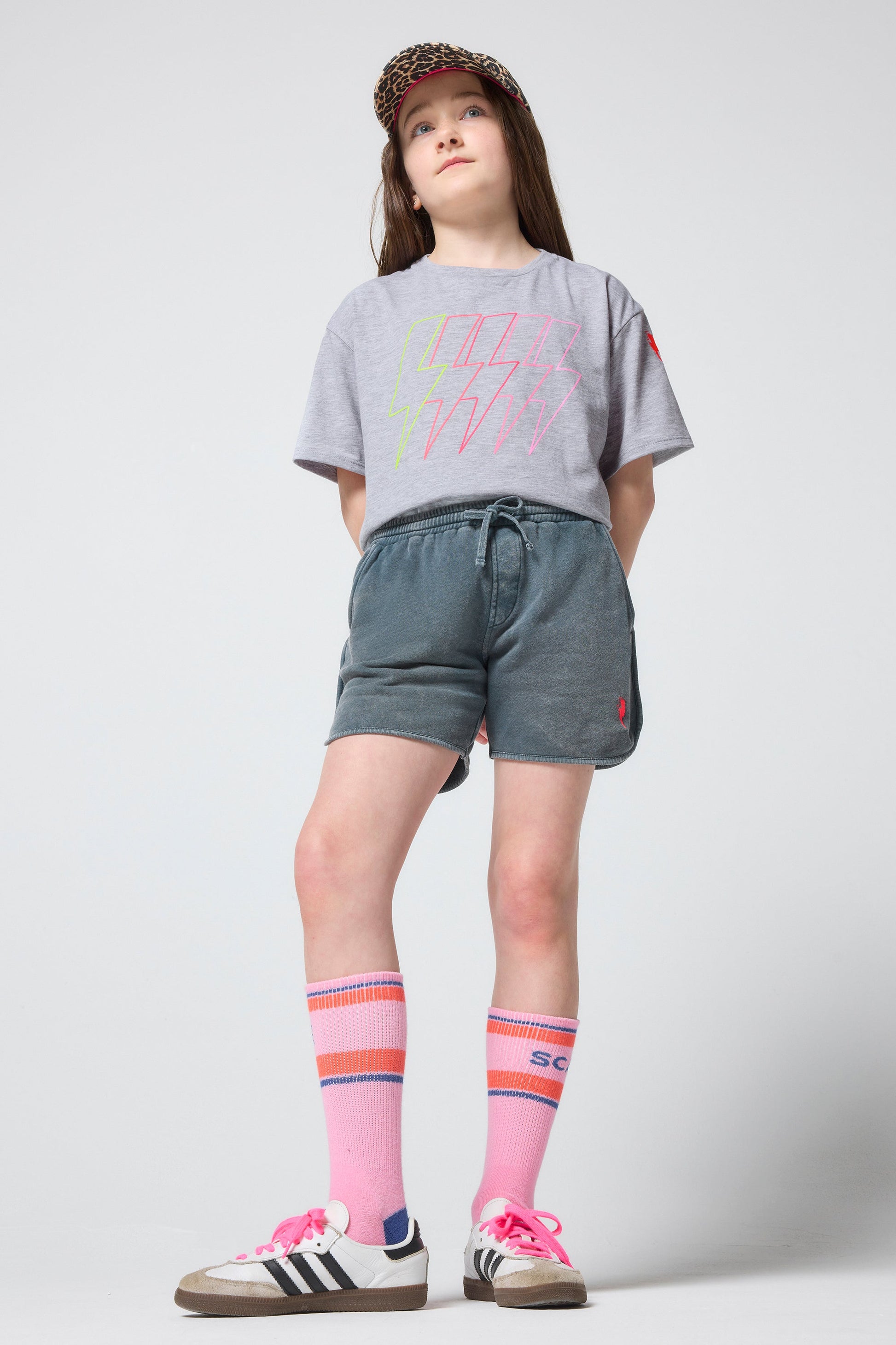 Kids Washed Black Shorts