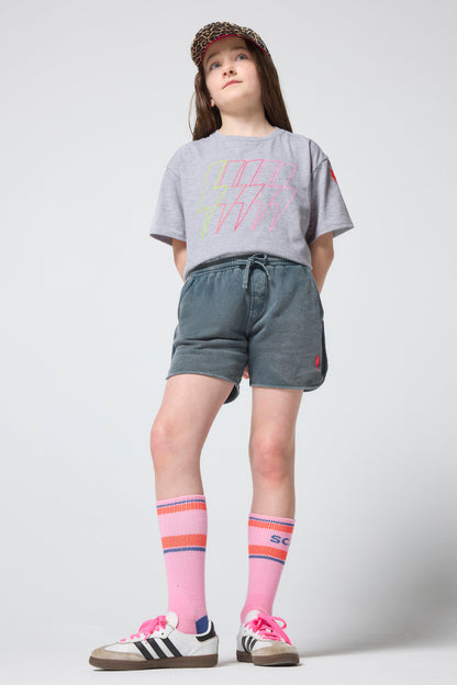 Kids Washed Black Shorts
