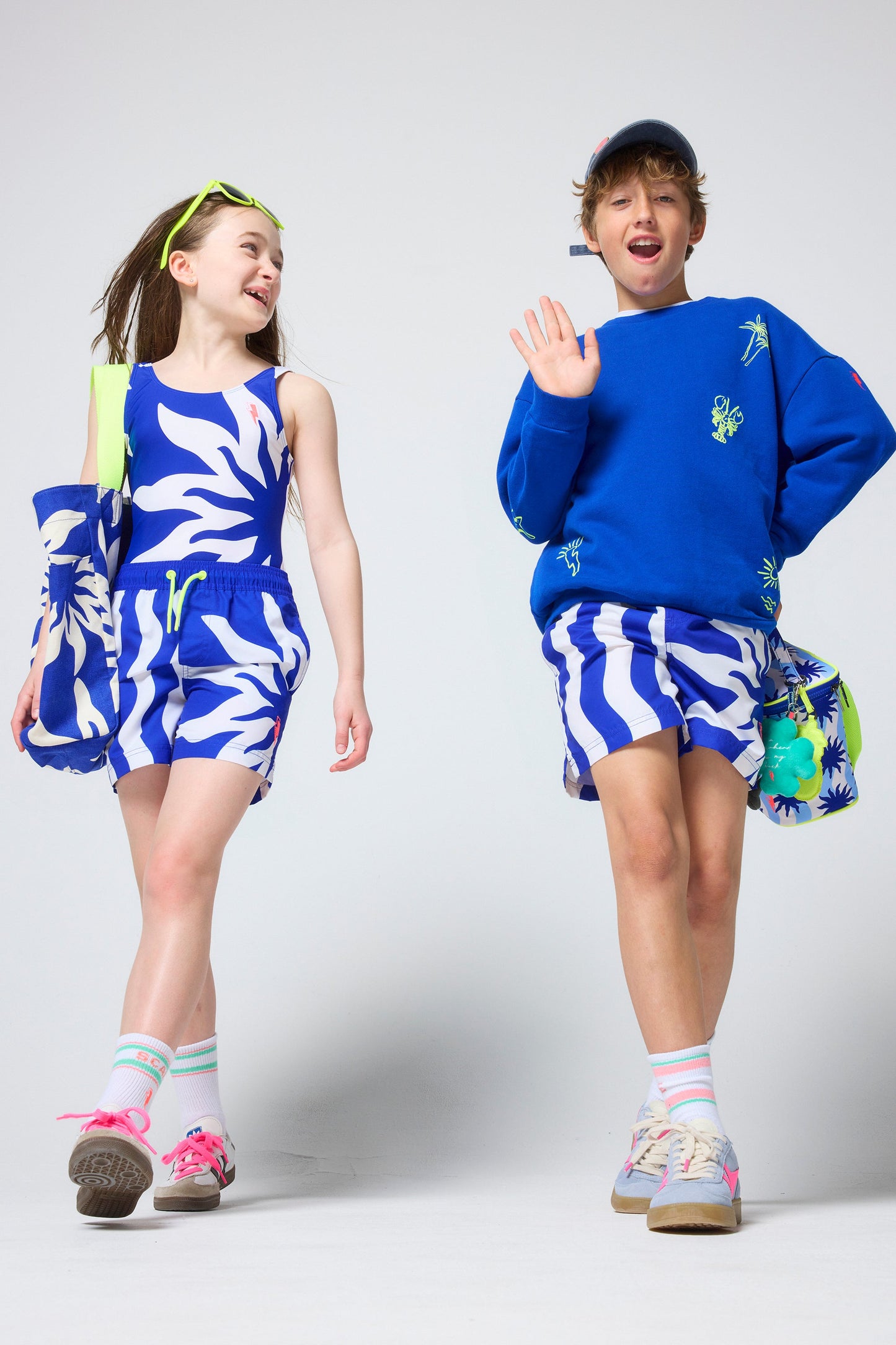 Kids Blue Sunstar and Stripe Swimsuit