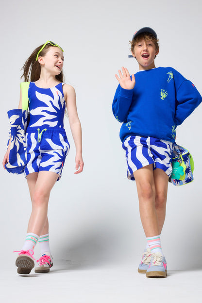 Kids Blue Sunstar and Stripe Swimsuit