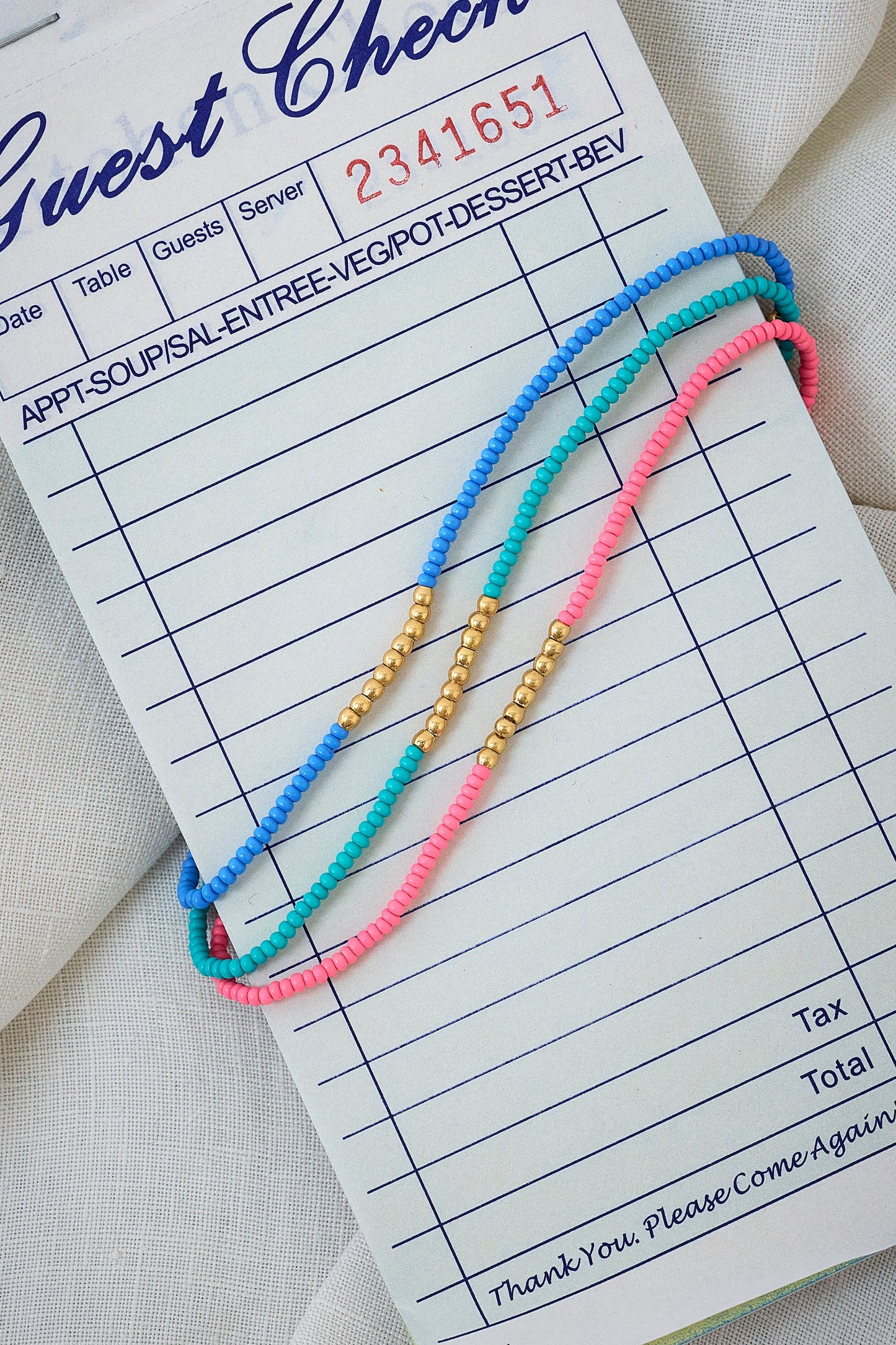 Gold and Aqua Beaded Bracelet