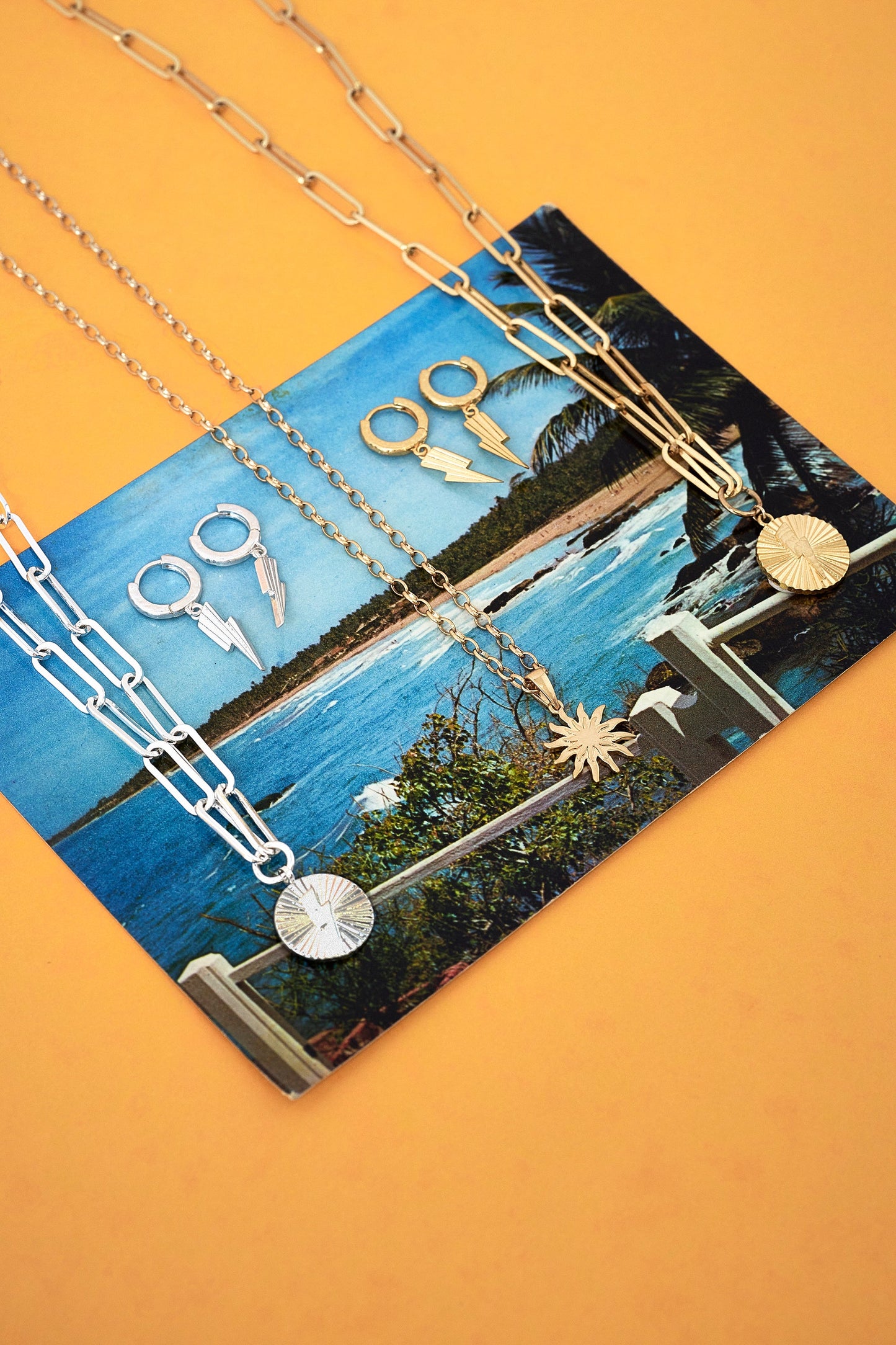 Gold Sunstar Pendant Necklace