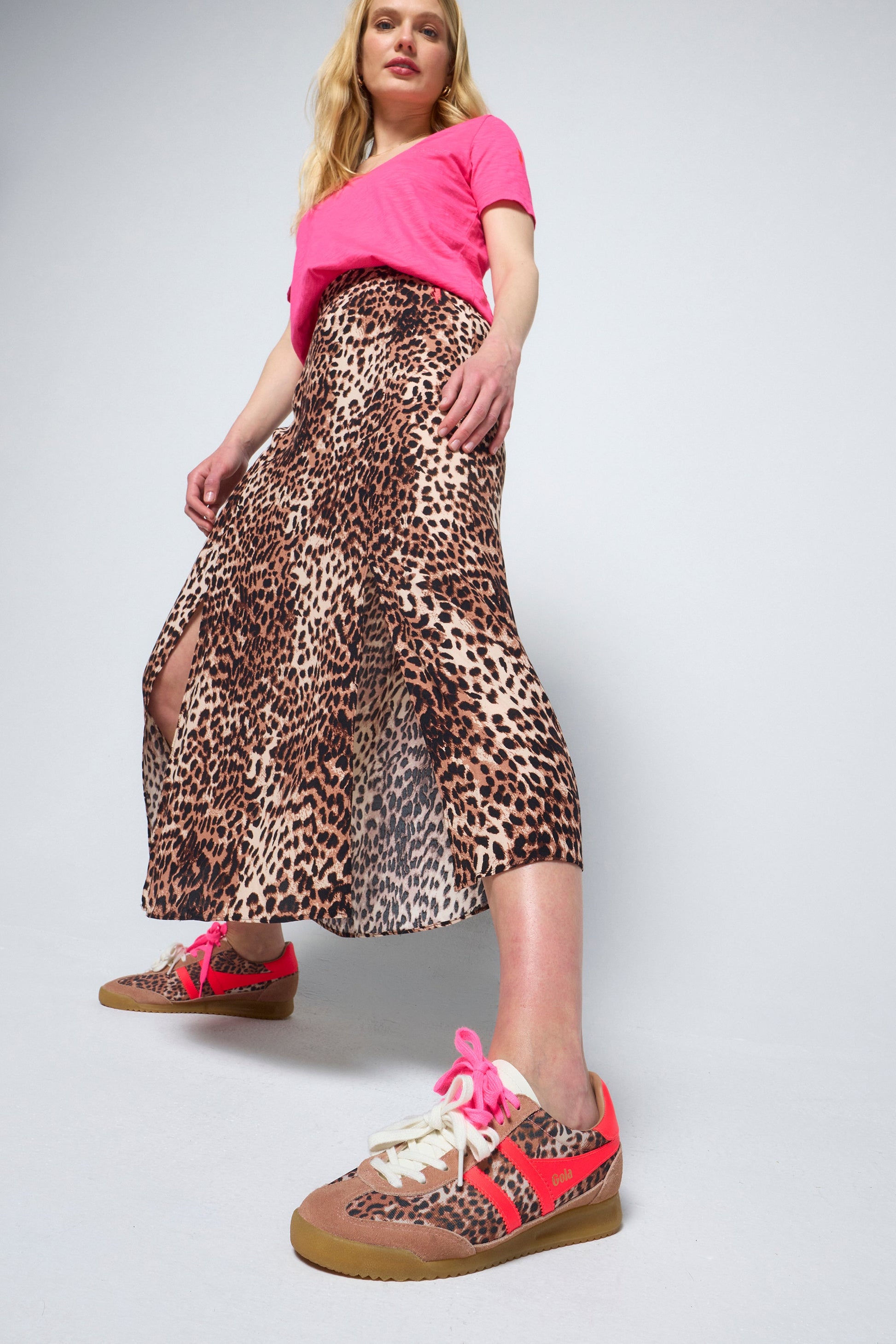 Gola for Scamp & Dude Neutral Cheetah Tornado Trainers