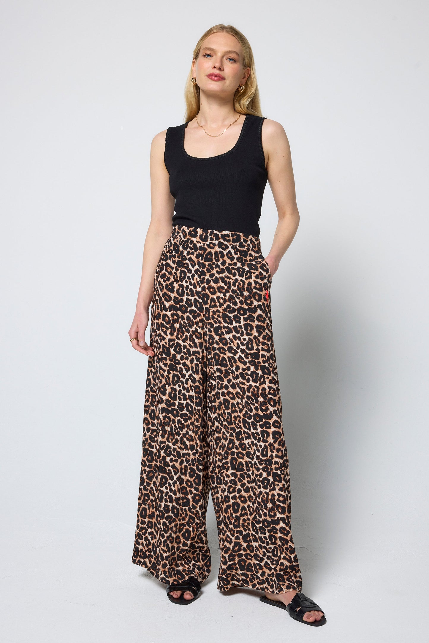 Neutral Jaguar Wide Leg Trousers