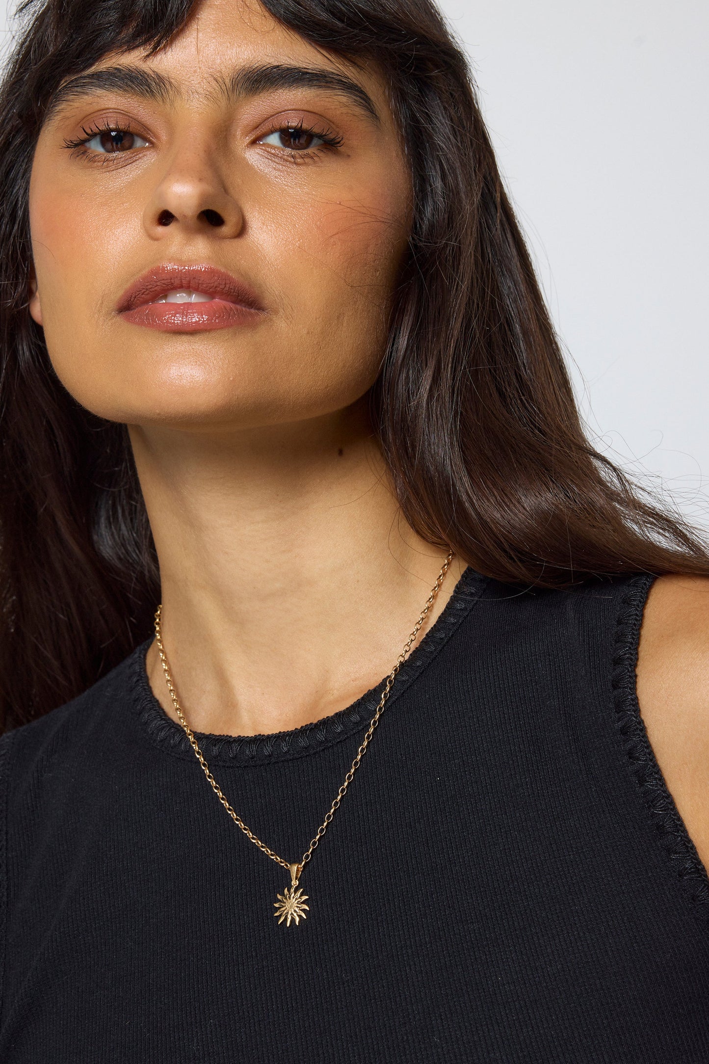 Gold Sunstar Pendant Necklace