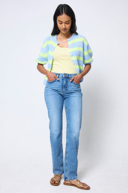 Lemon Jersey Stitch Detail Vest Top