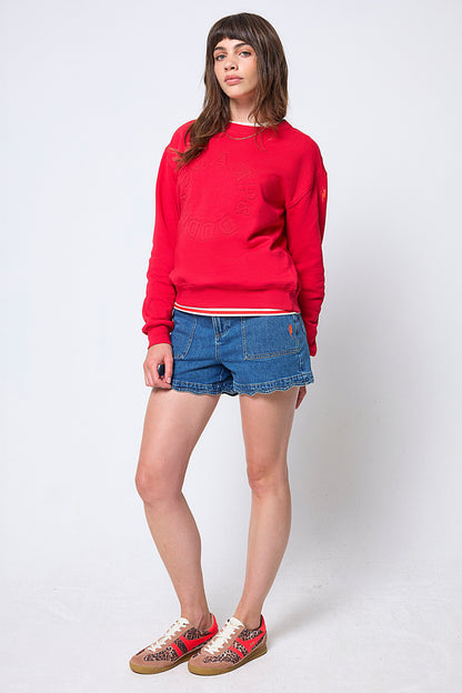 Red Embroidered Logo Ultimate Sweatshirt