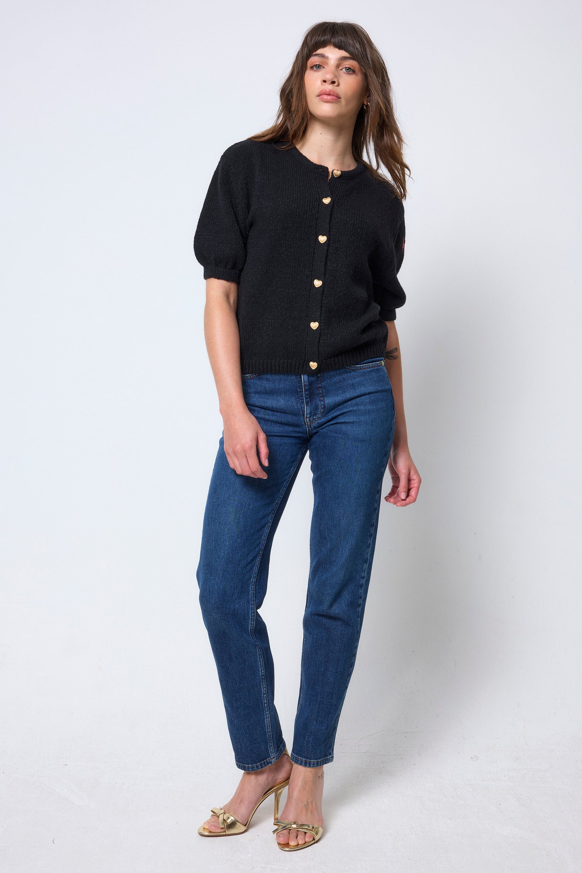 Black Short Sleeve Cardigan