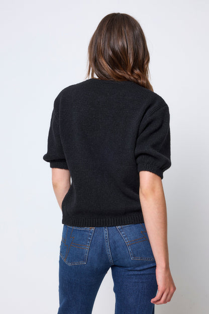 Black Short Sleeve Cardigan