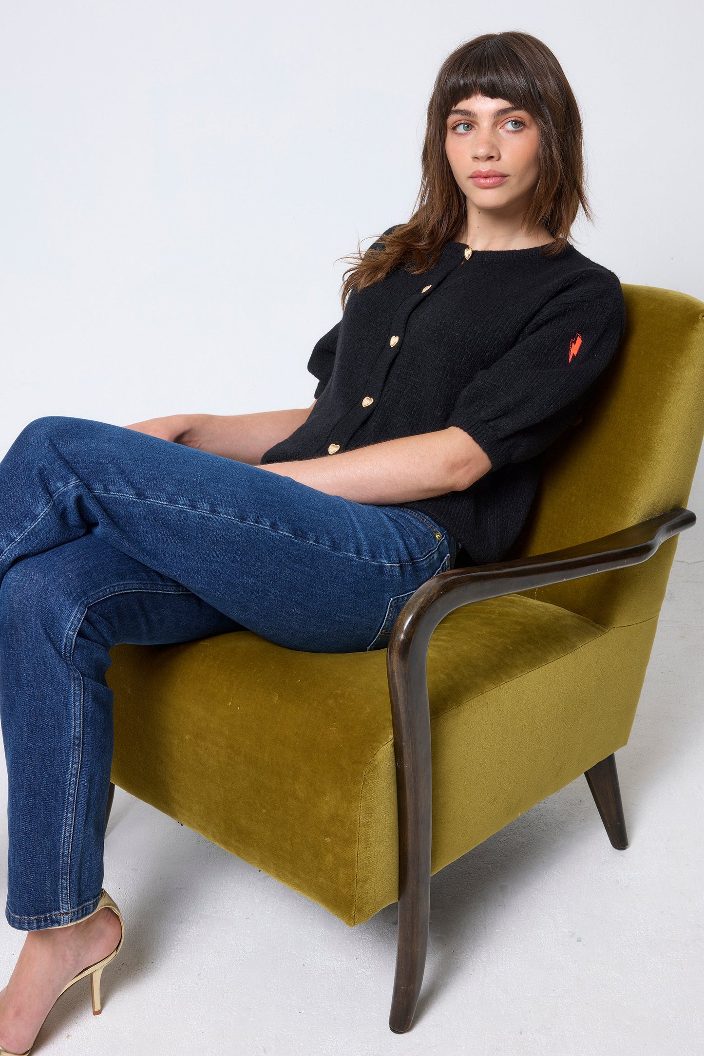 Black Short Sleeve Cardigan