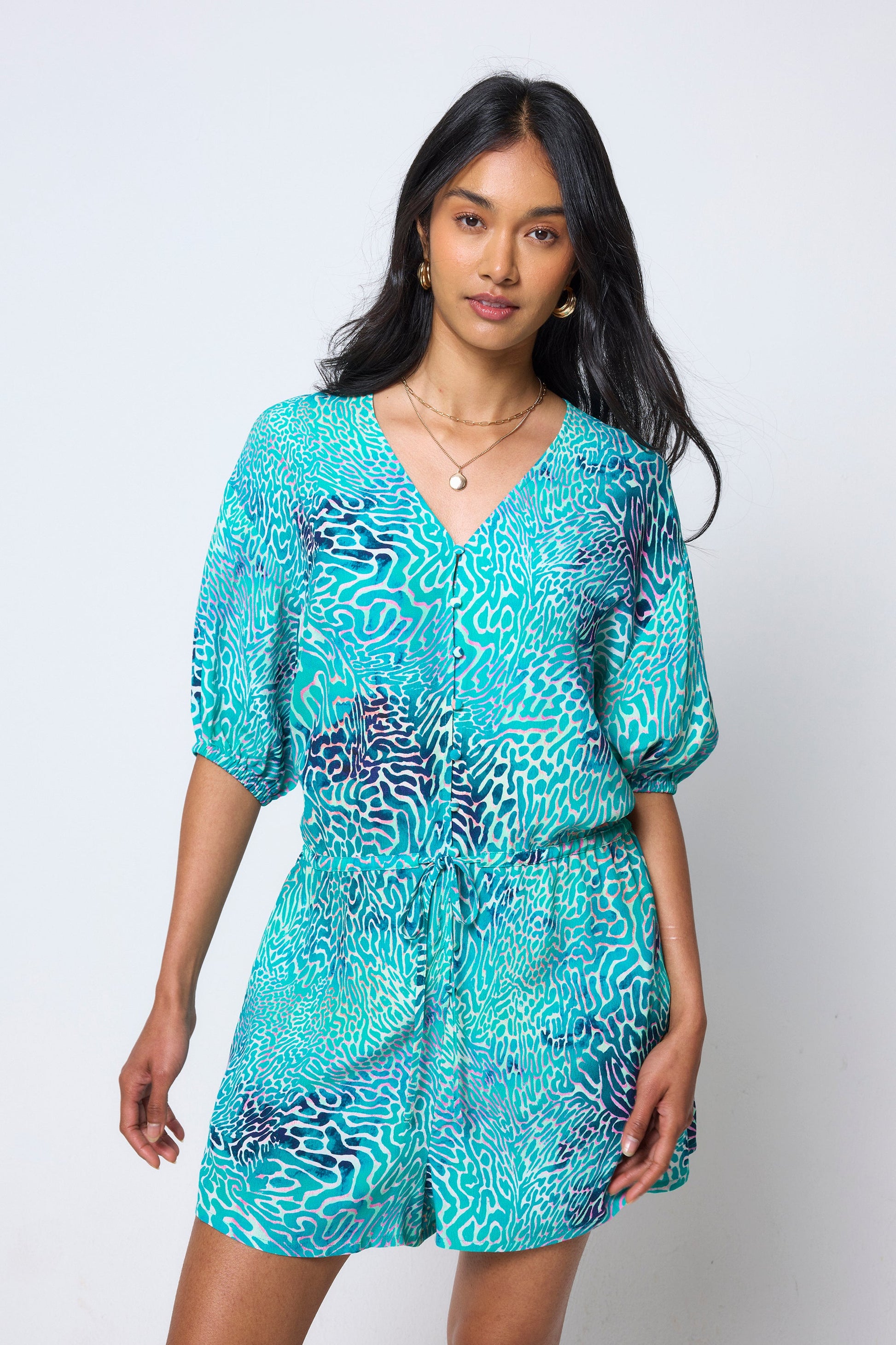 Turquoise Ocean Scales Playsuit