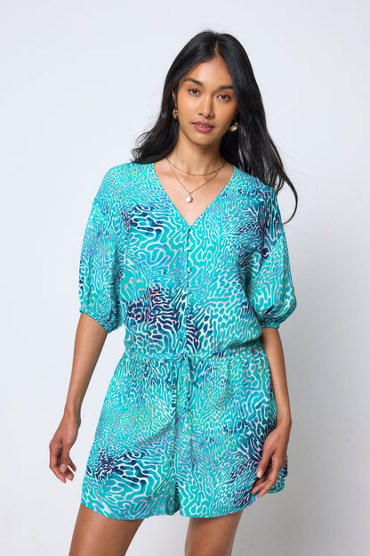 Turquoise Ocean Scales Playsuit
