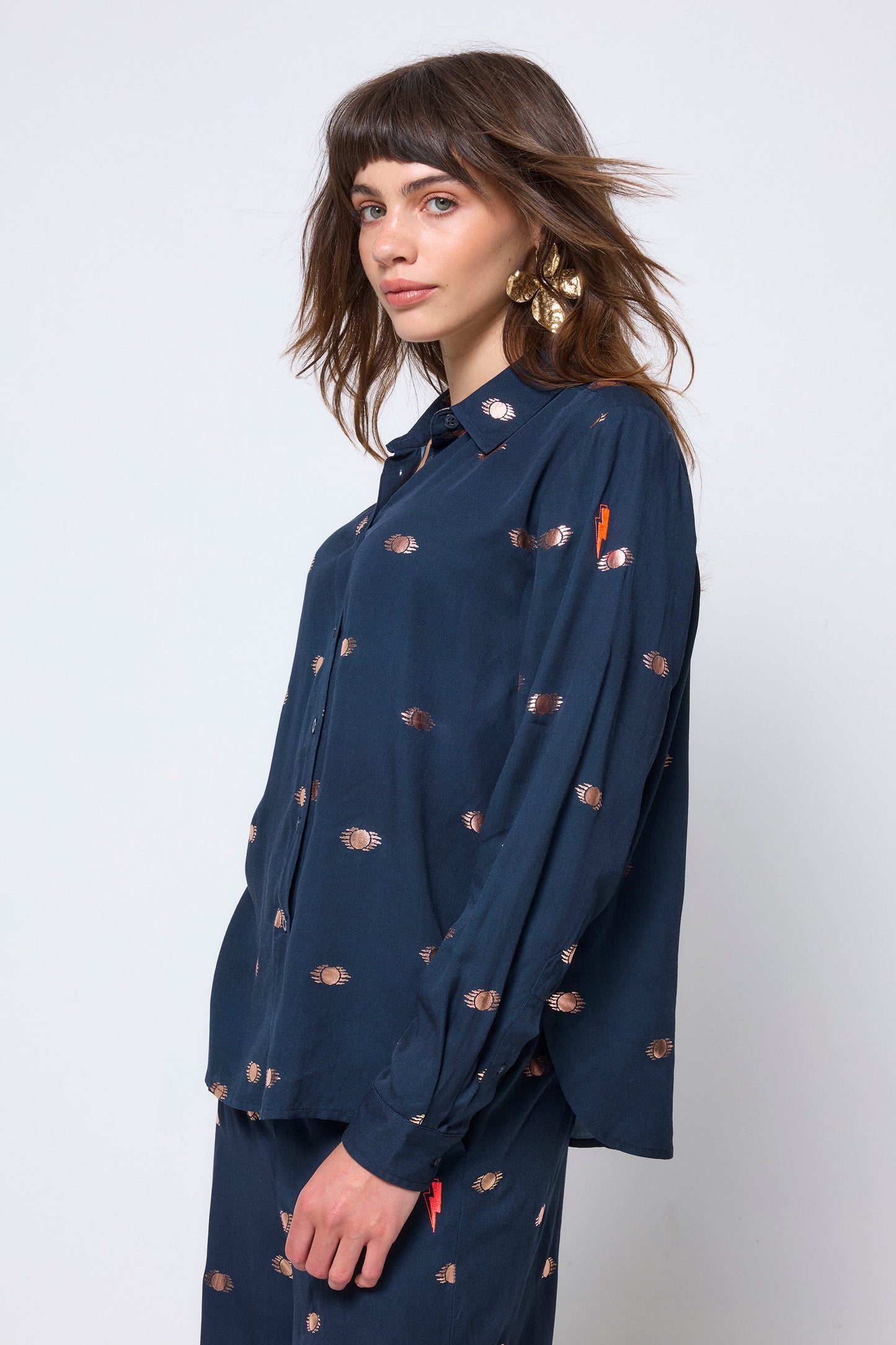 Navy with Gold Foil Shirt