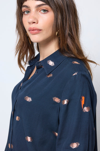 Navy with Gold Foil Shirt