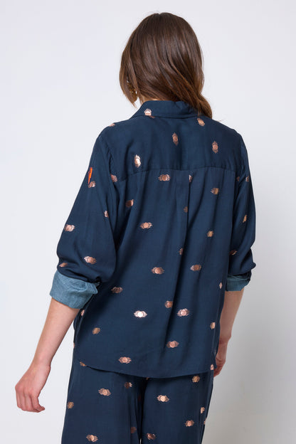 Navy with Gold Foil Shirt