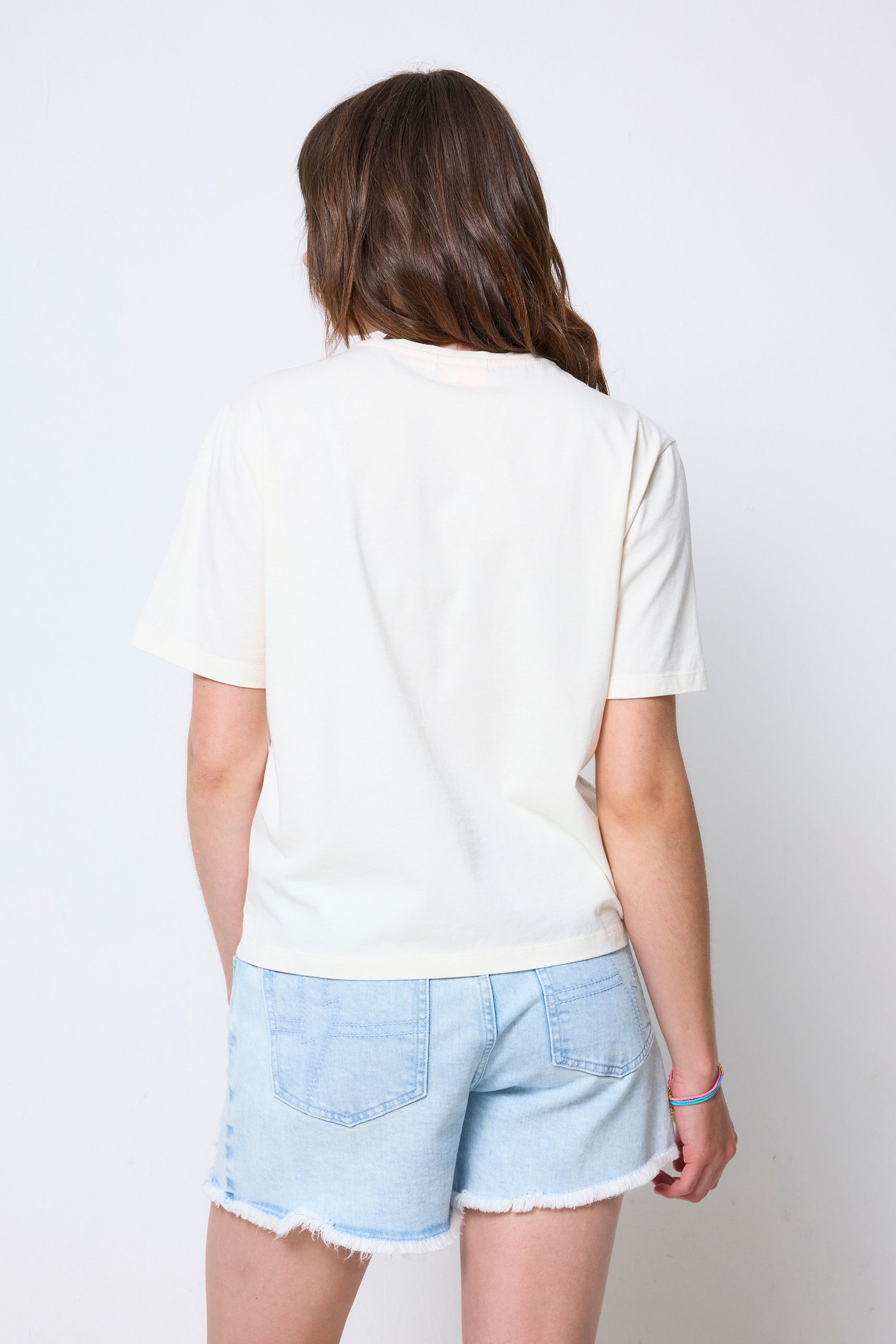 Cream Summer Shell Print T-Shirt