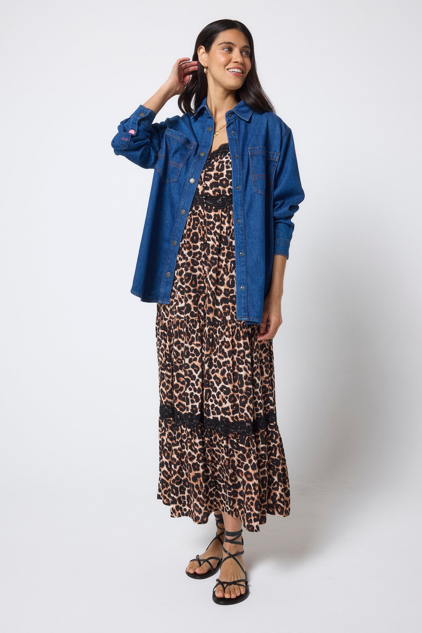 Mid Wash Indigo Relaxed Denim Shirt