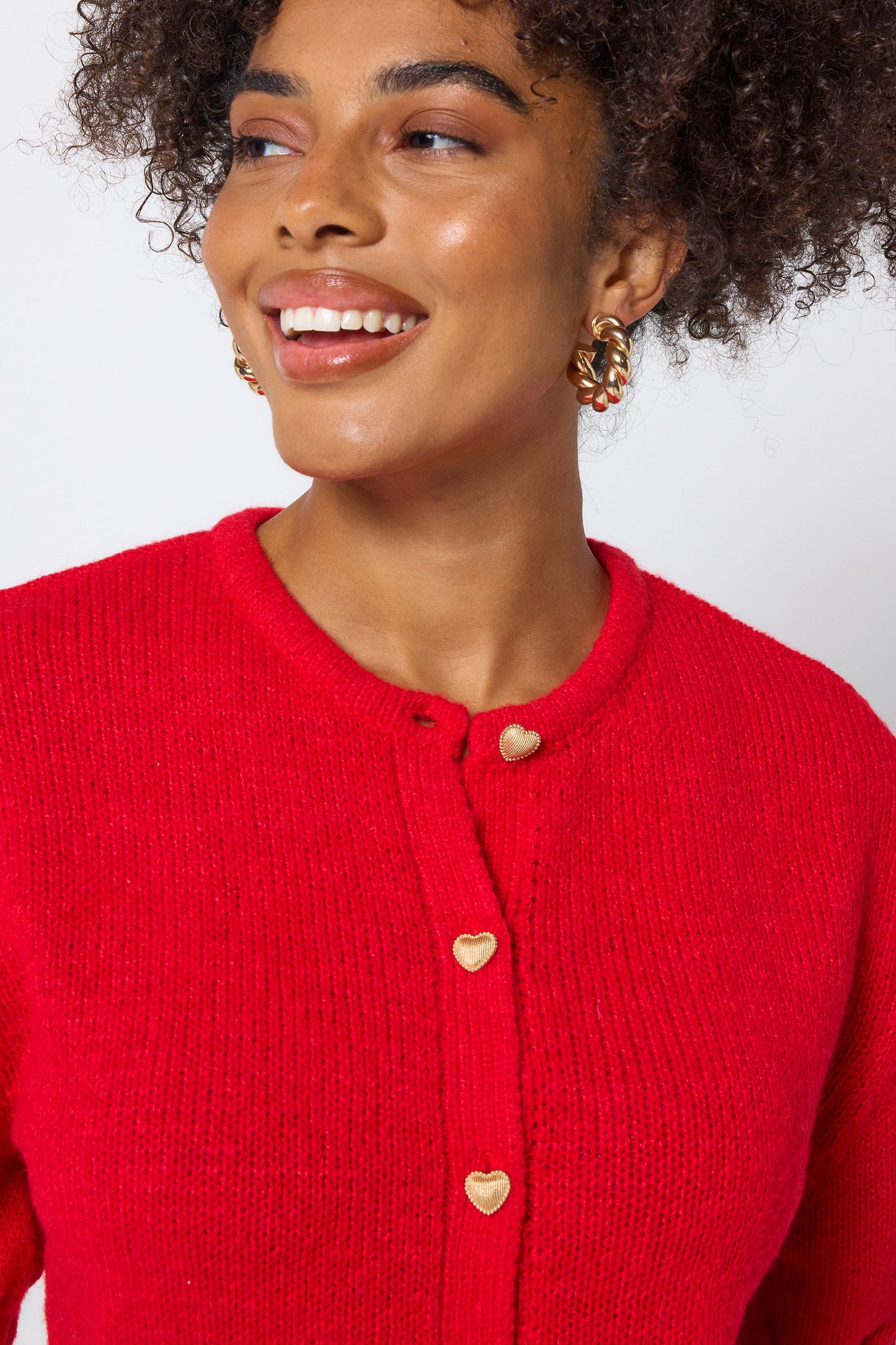 Red Short Sleeve Cardigan