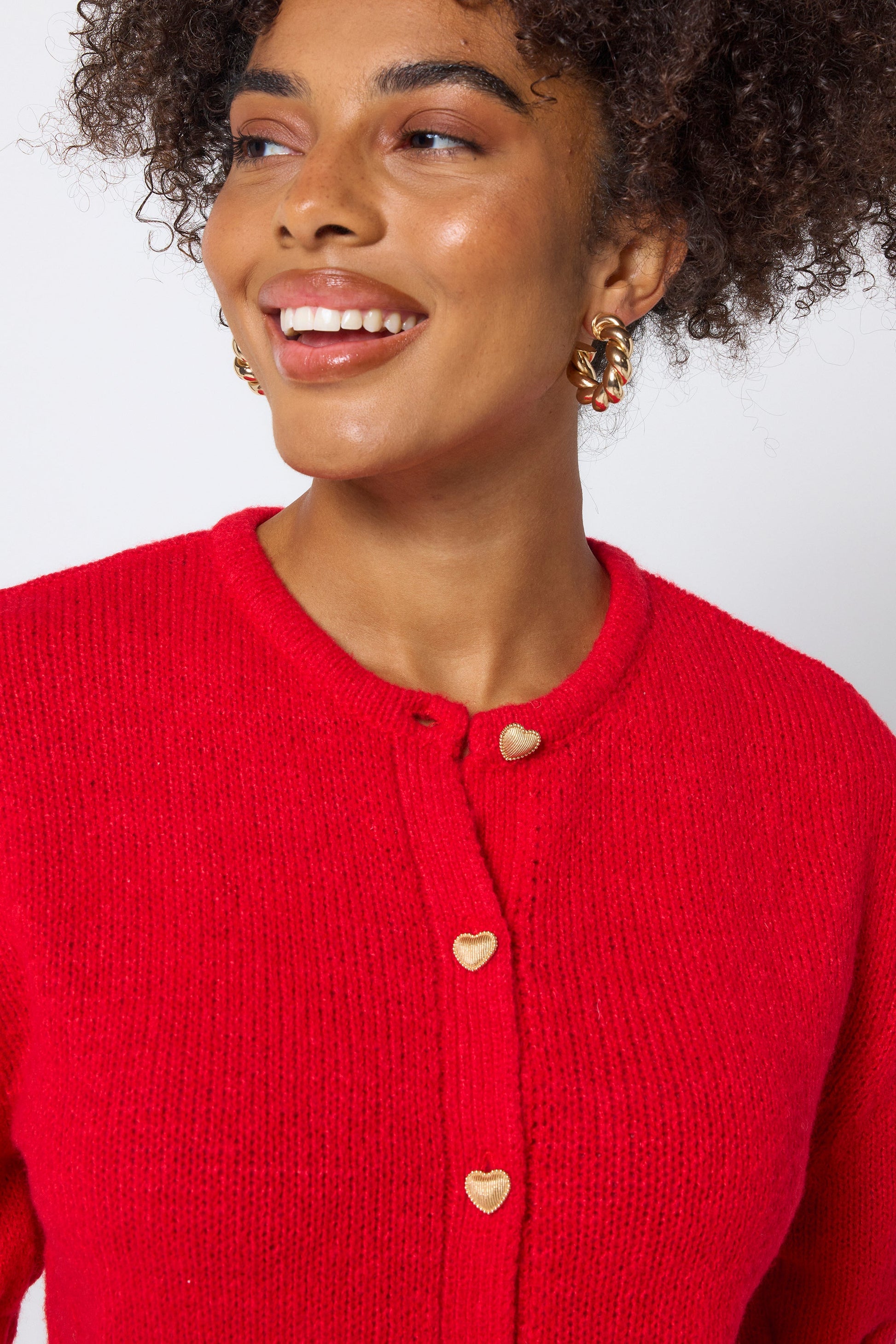Red Short Sleeve Cardigan