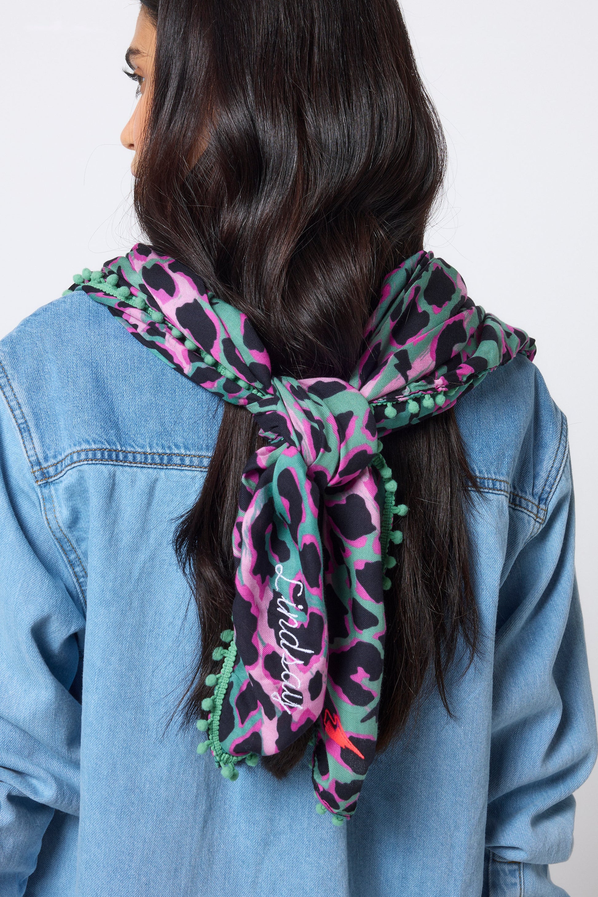 Khaki with Pink and Black Shadow Leopard Charity Super Scarf