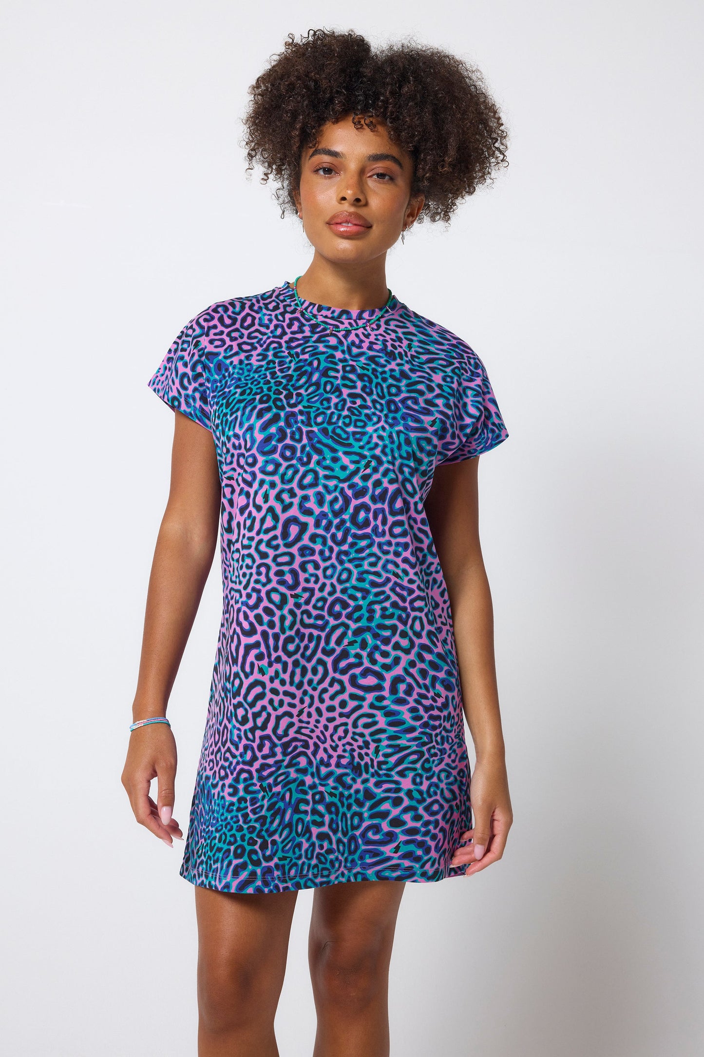 COMING SOON: Pink with Green Leopard Ray T-Shirt Dress