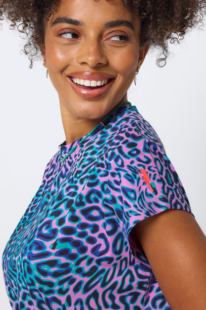 COMING SOON: Pink with Green Leopard Ray T-Shirt Dress