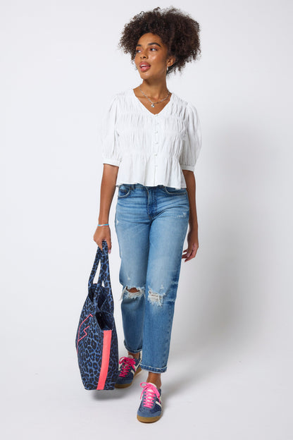COMING SOON: White Puff Sleeve Smocked Blouse