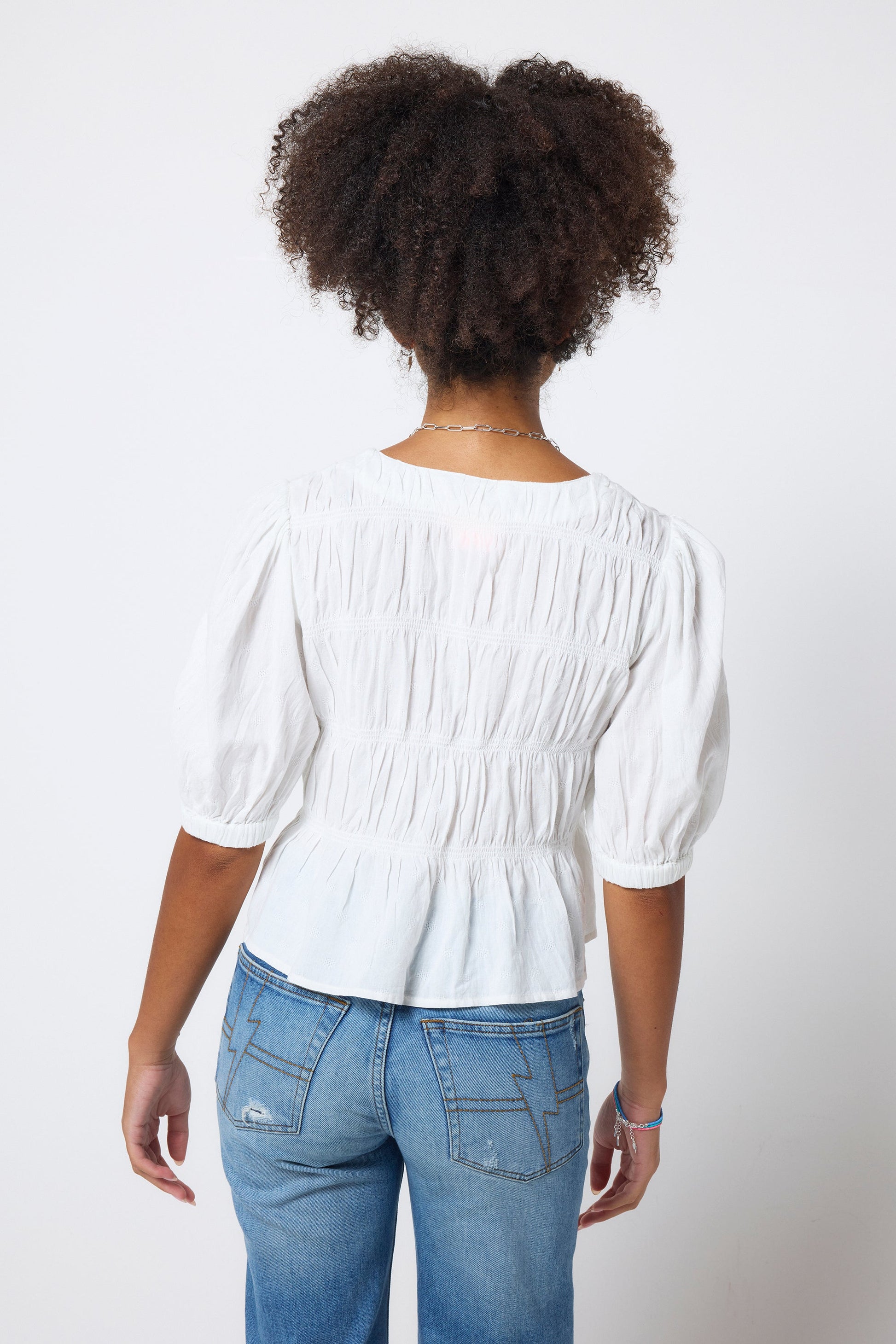 COMING SOON: White Puff Sleeve Smocked Blouse