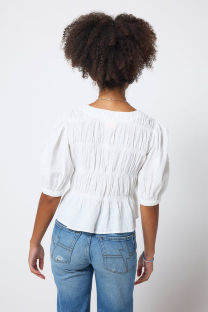 COMING SOON: White Puff Sleeve Smocked Blouse