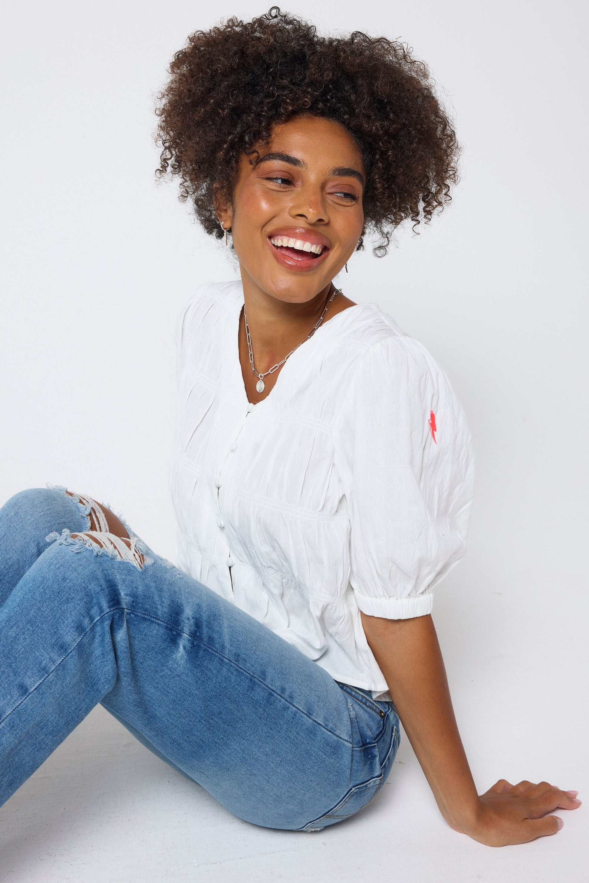 COMING SOON: White Puff Sleeve Smocked Blouse