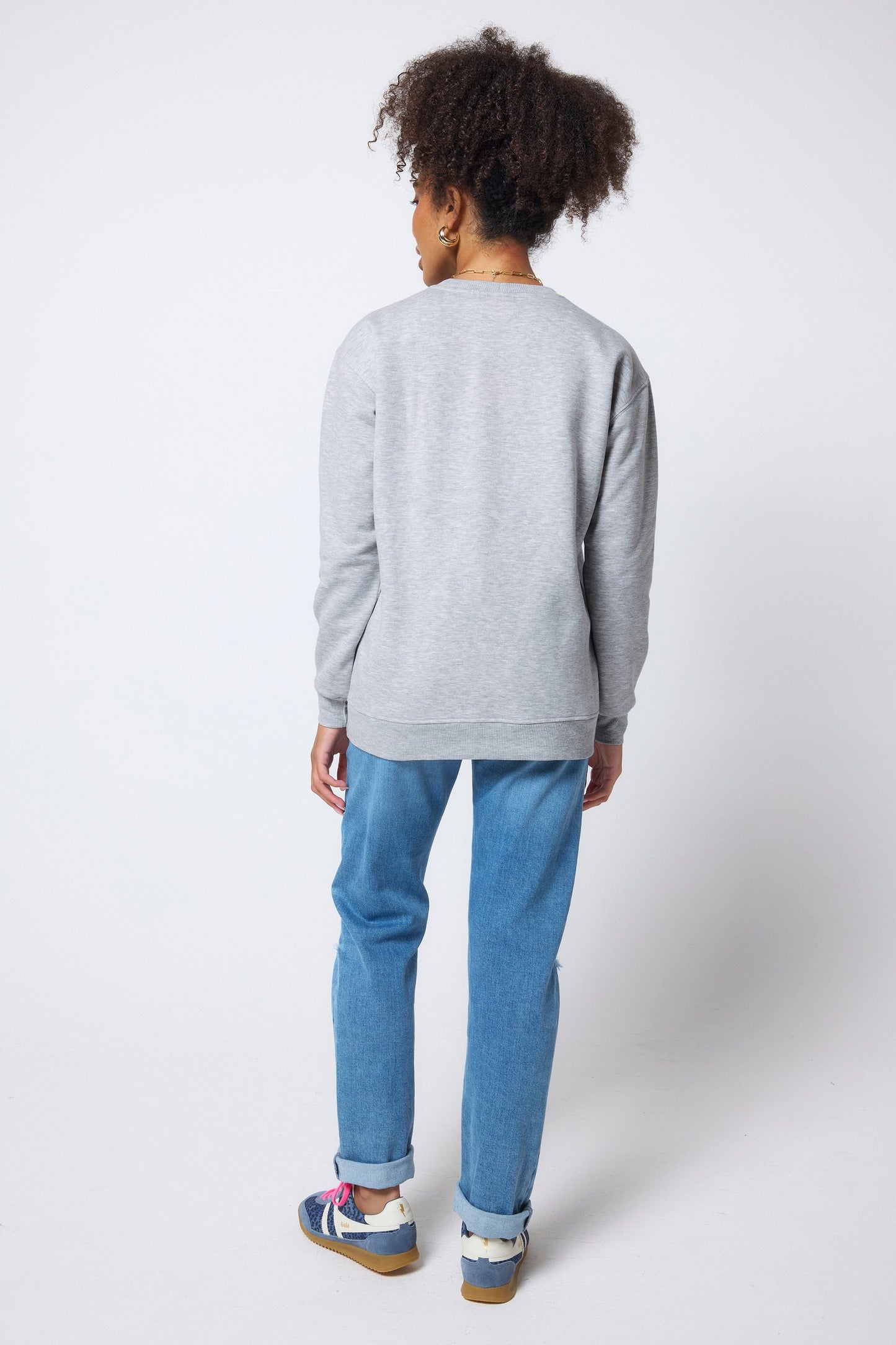 Grey Marl Multi Neon Bolt Longline Sweatshirt