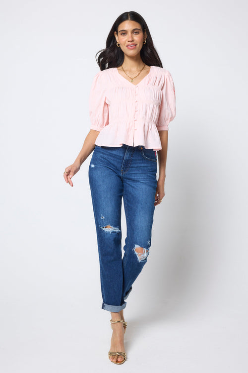 COMING SOON: Pink Puff Sleeve Smocked Blouse