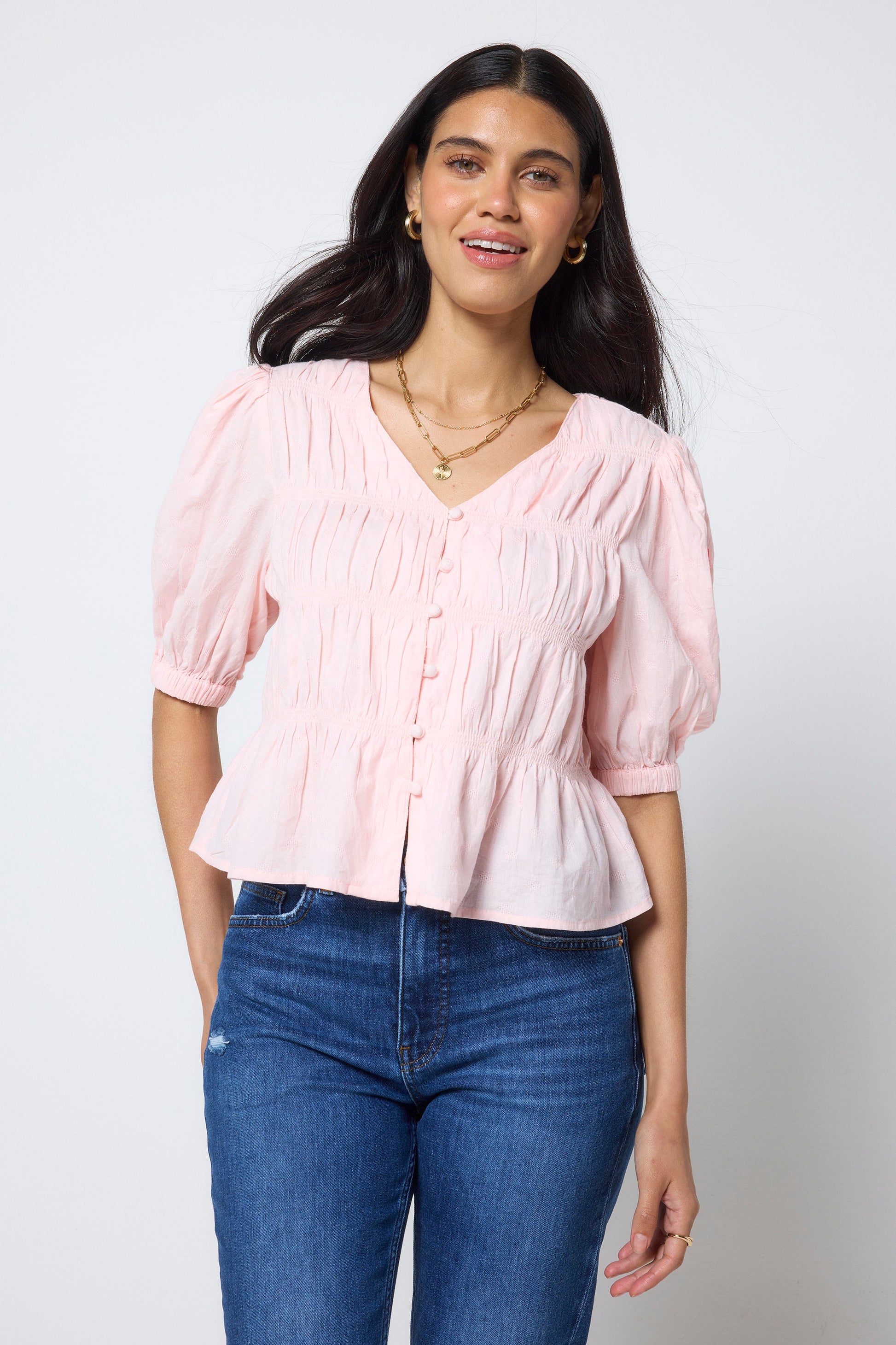 COMING SOON: Pink Puff Sleeve Smocked Blouse