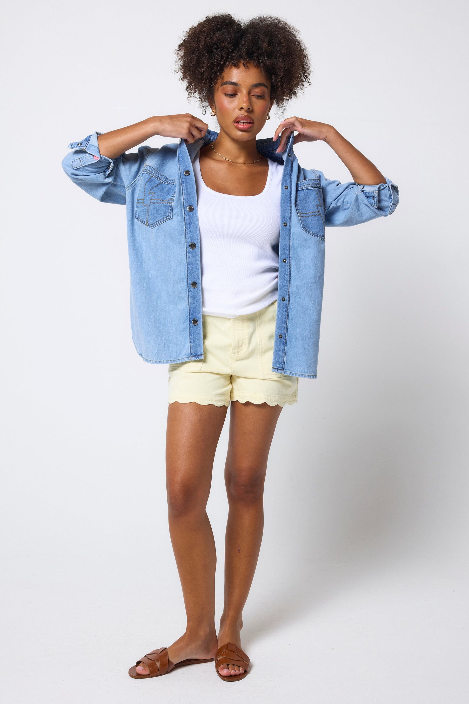 Pale Indigo Relaxed Denim Shirt