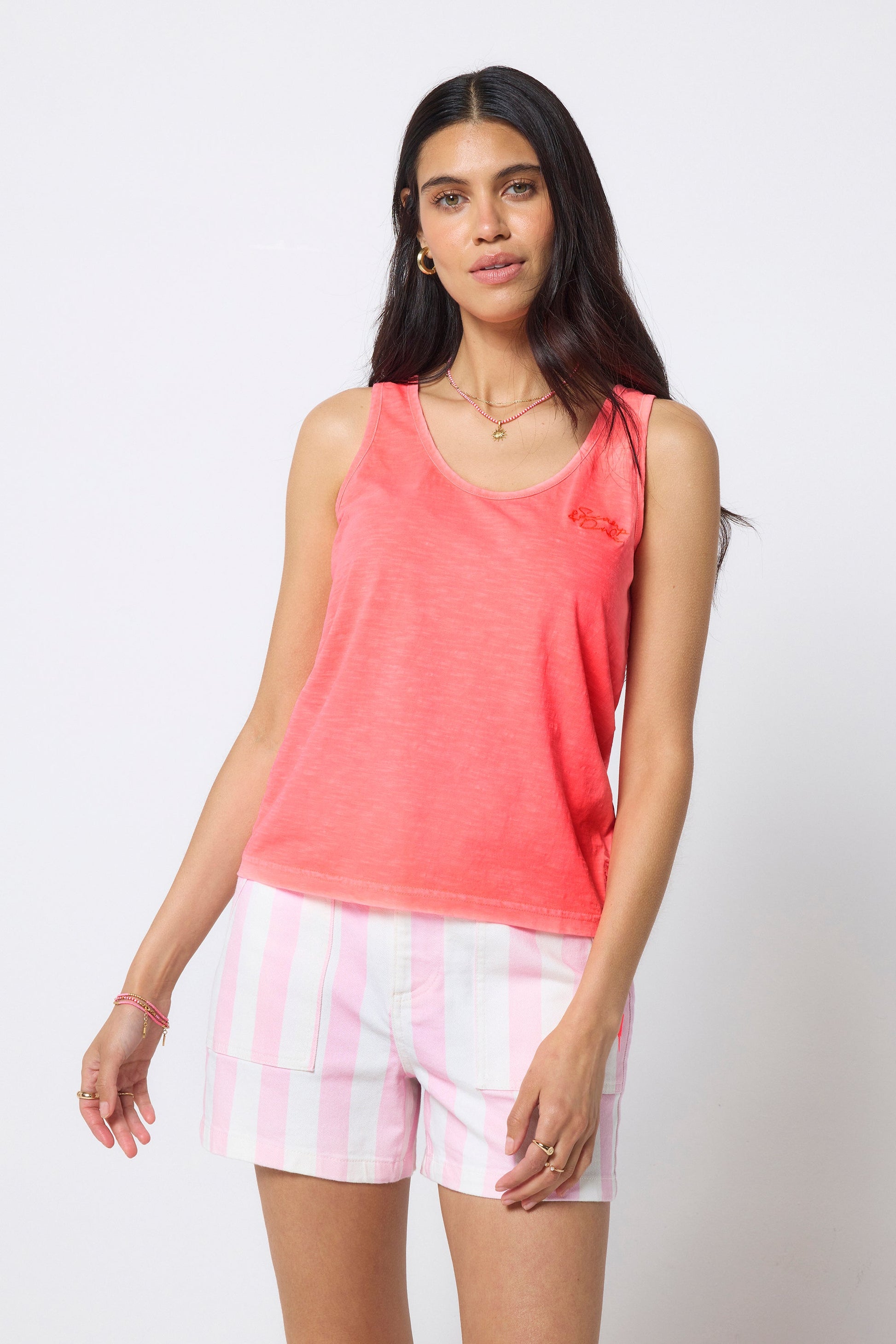 COMING SOON: Neon Coral Washed Vest Top