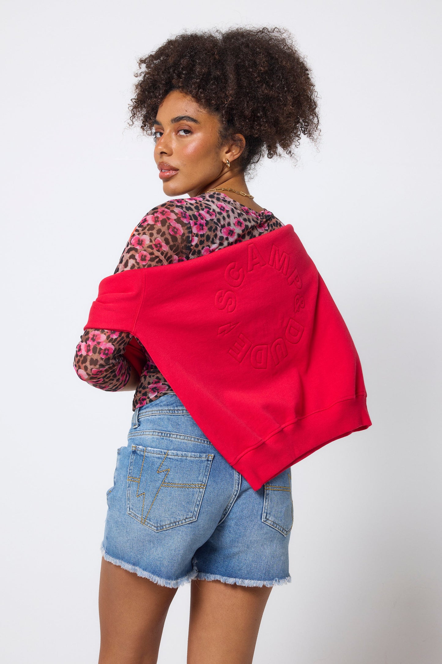 Neutral Paradise Cheetah Printed Mesh Top