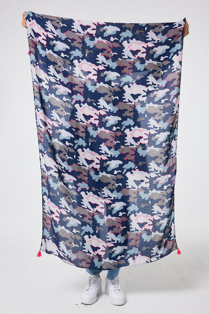 Navy with Pink Camo Charity Super Scarf