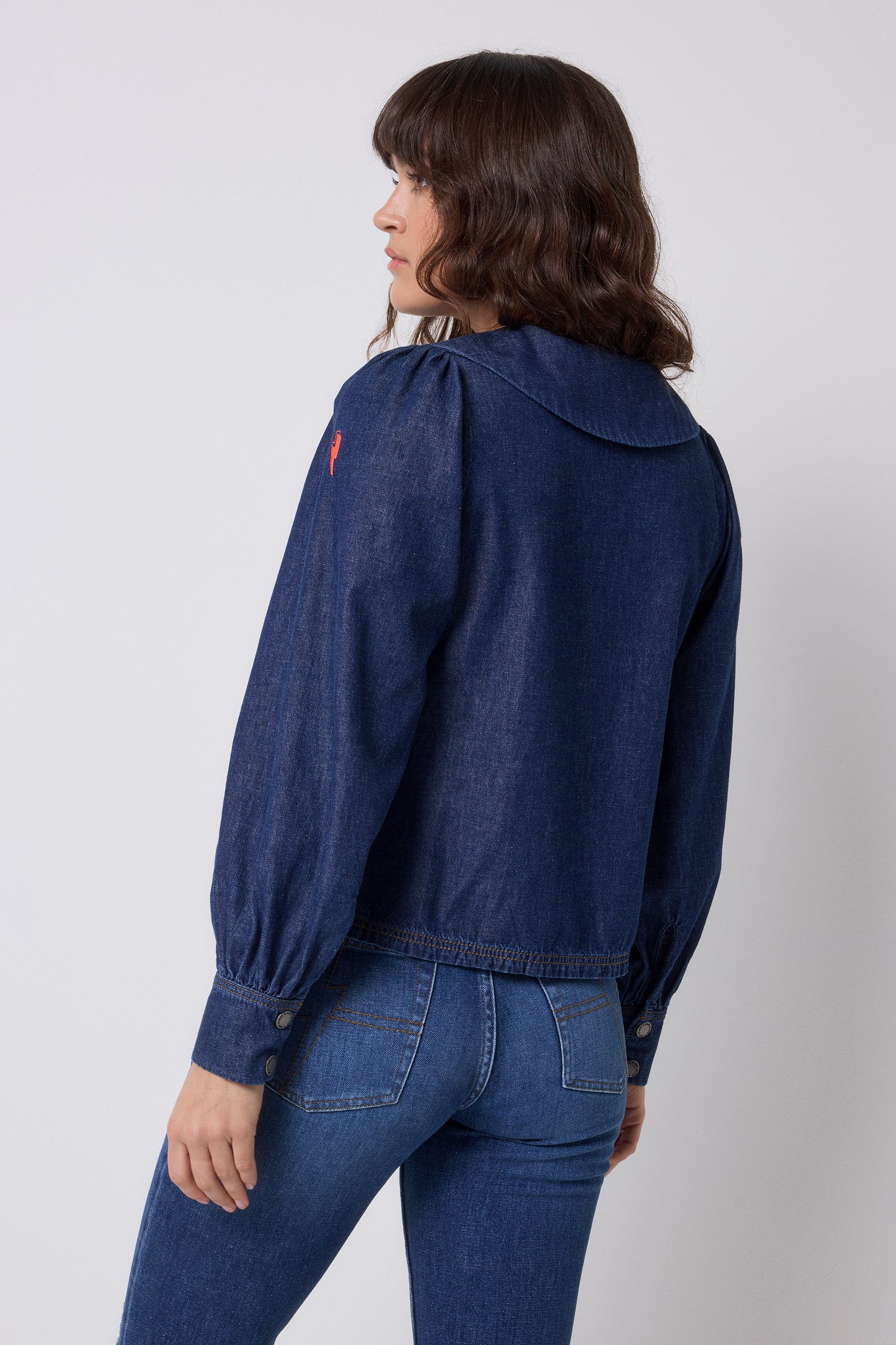 Indigo Denim Collared Blouse