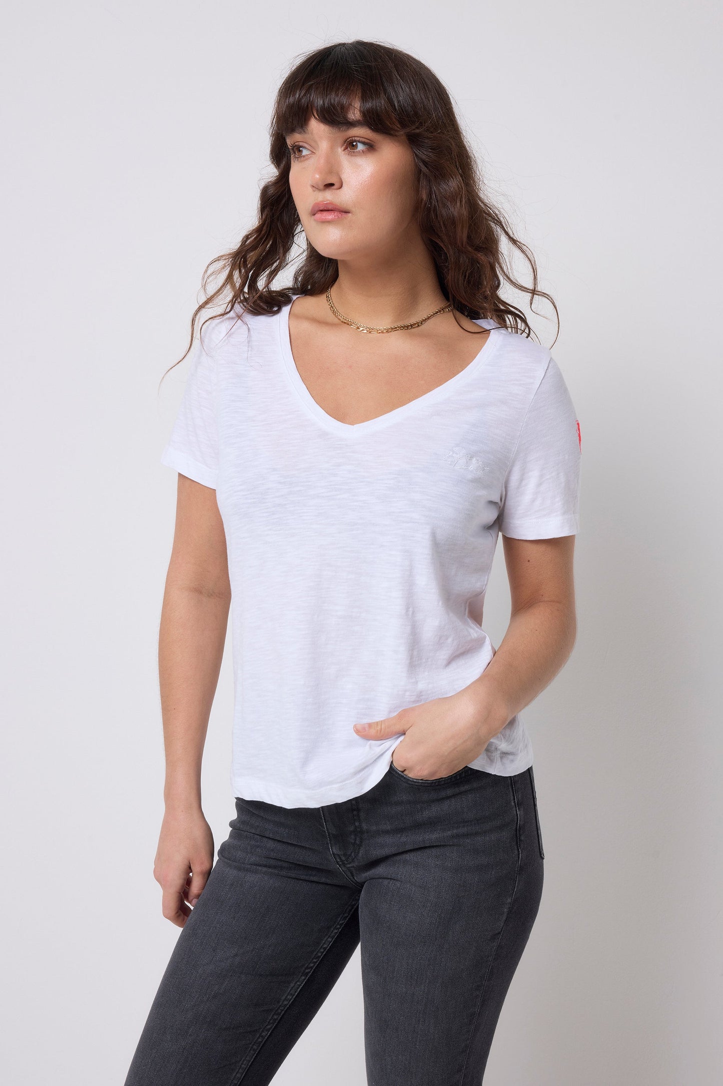 White V-Neck T-Shirt
