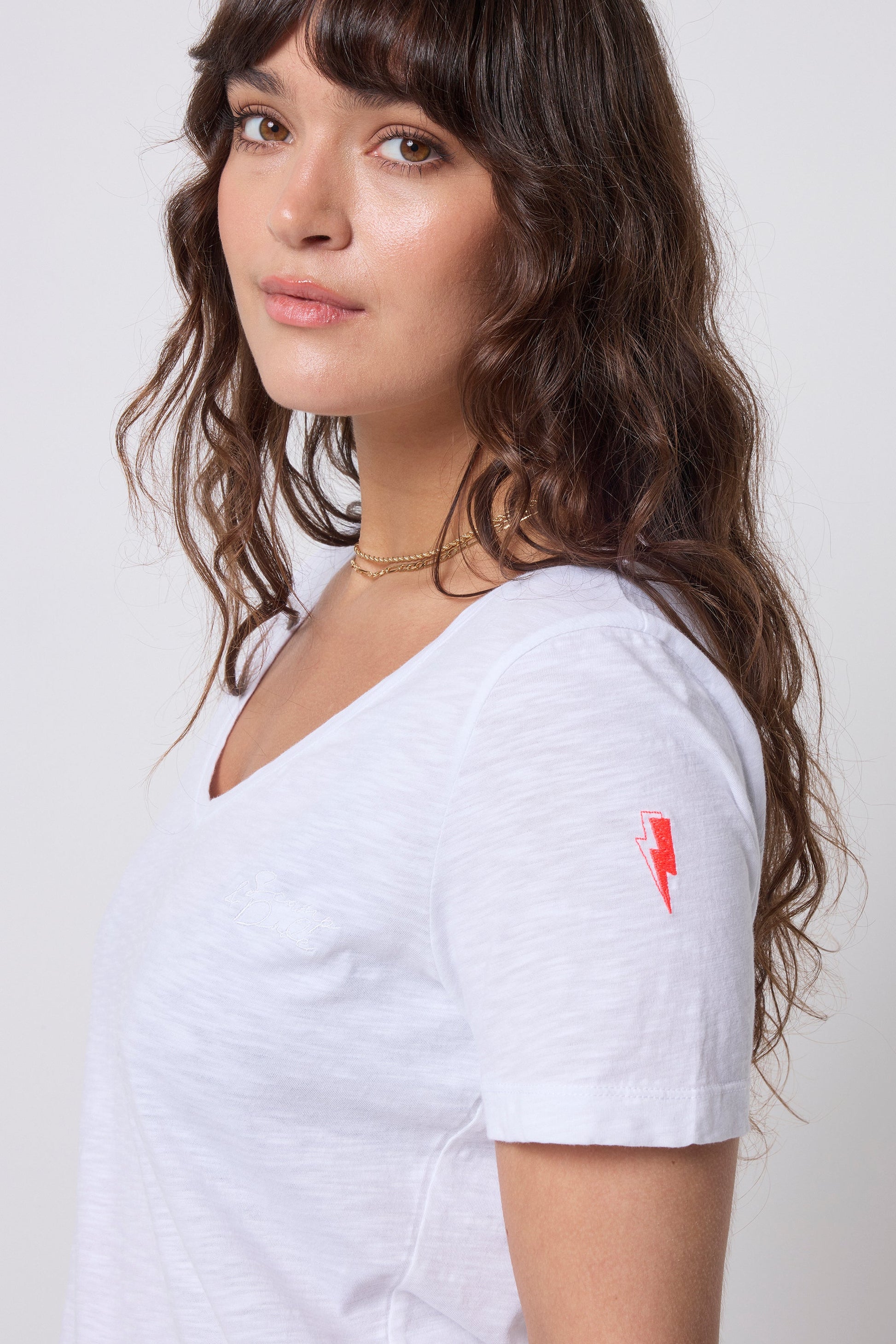 White V-Neck T-Shirt