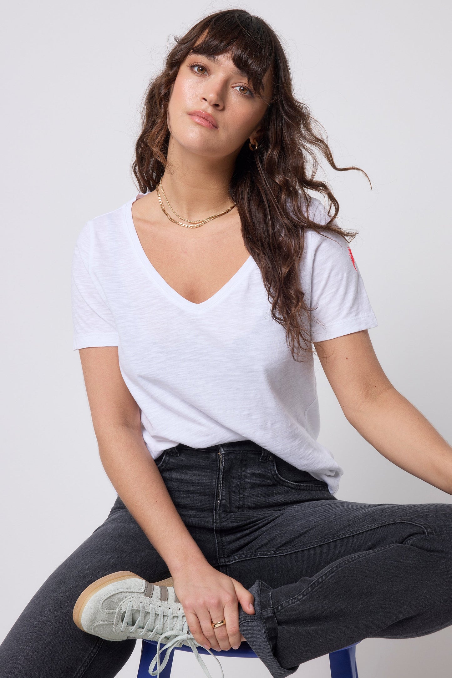 White V-Neck T-Shirt
