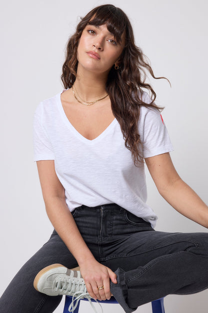 White V-Neck T-Shirt