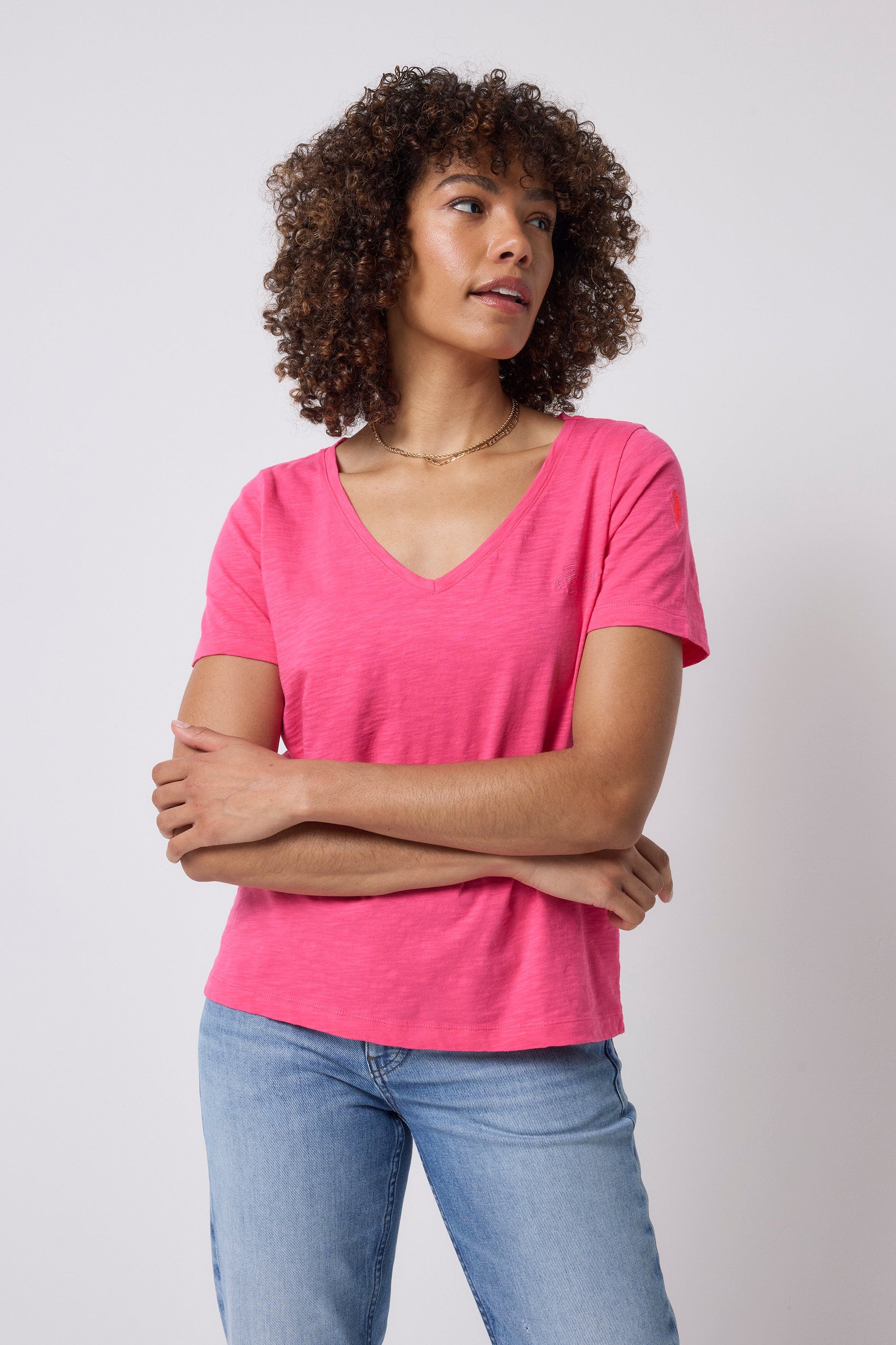 Pink V-Neck T-Shirt