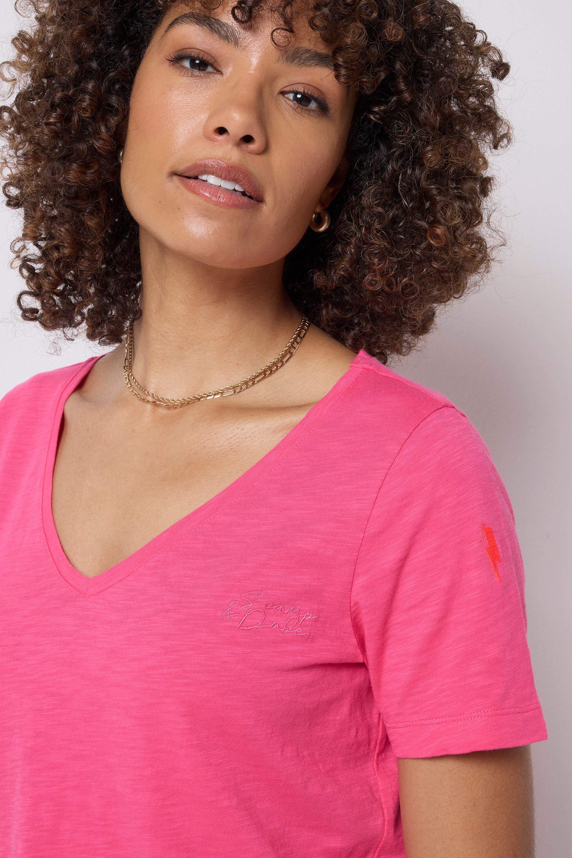 Pink V-Neck T-Shirt