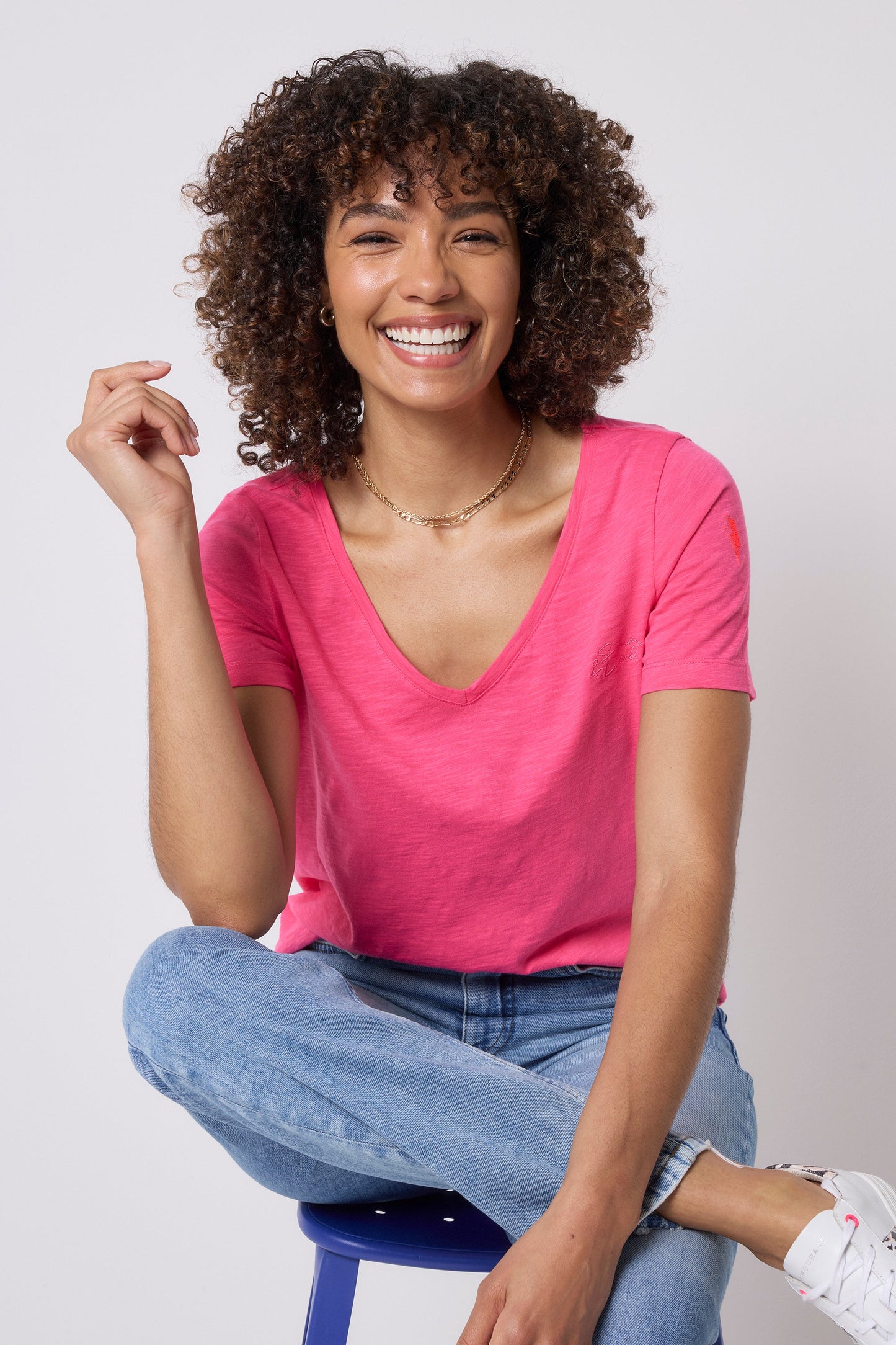 Pink V-Neck T-Shirt